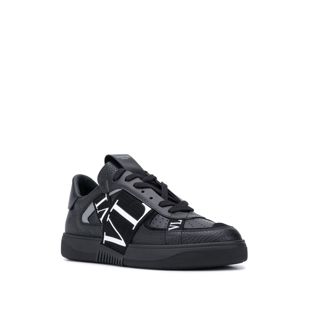 Valentino Garavani Vltn Ribbon Sneakers In Black