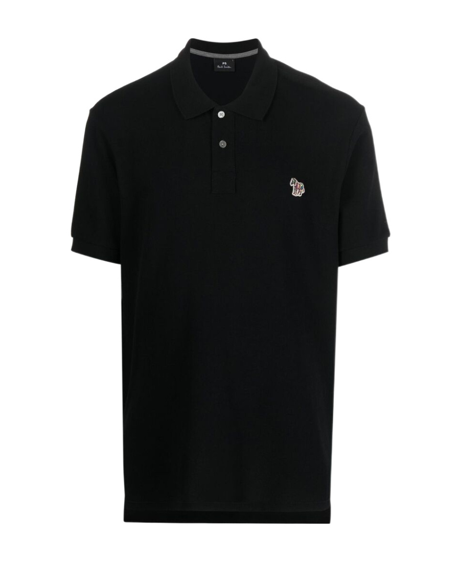 Paul Smith Zebra-patch Polo Shirt In Black