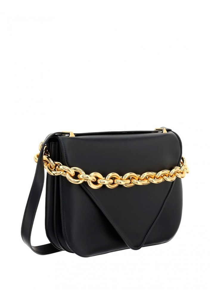 Bottega Veneta Chain-link Detail Crossbody Bag In Black