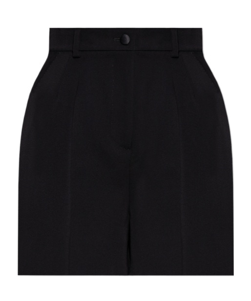 Dolce & Gabbana Pleated High-waisted Shorts In Black