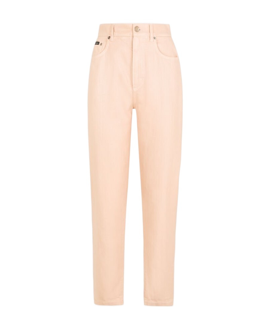 Dolce & Gabbana Tapered High-waisted Trousers In Nude