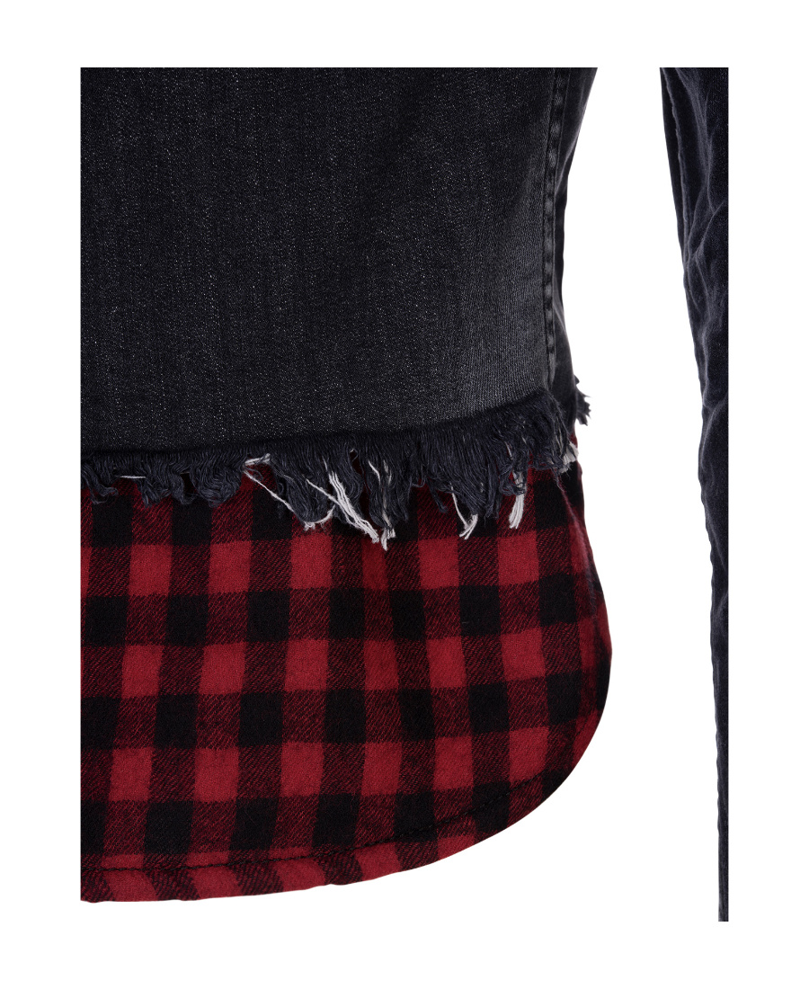 Shop Dsquared2 Shirt-insert Denim Jacket In Black