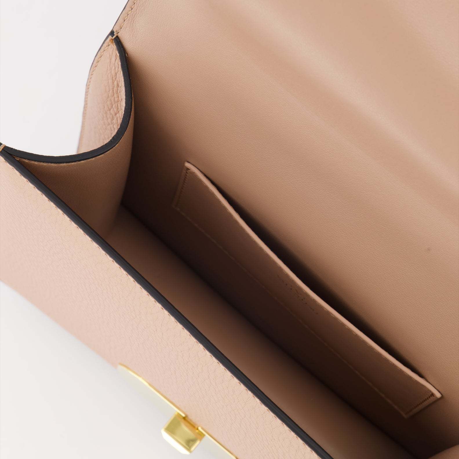 Valentino Small Vlogo Leather Shoulder Bag In Nude