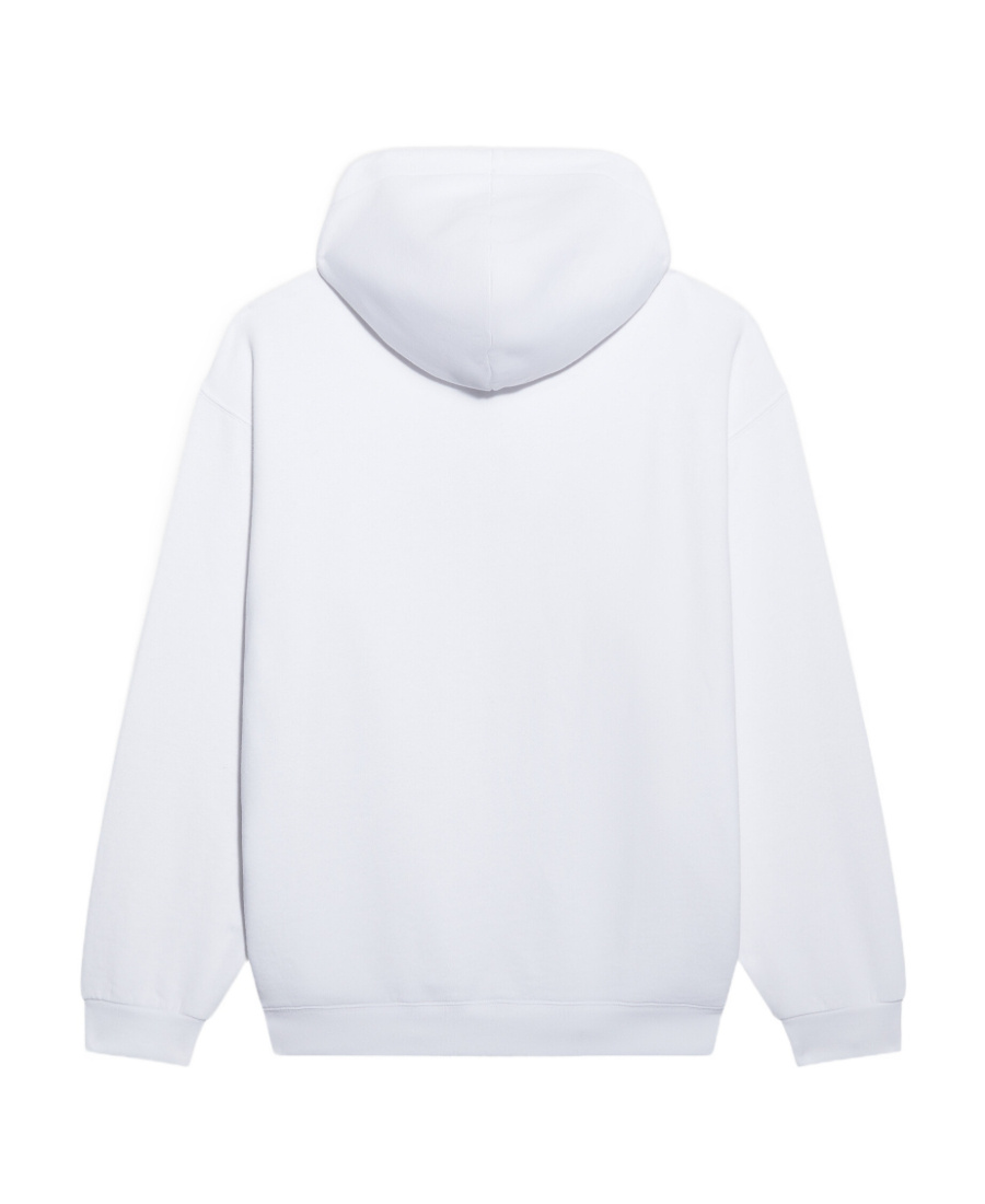 Balenciaga Pixel Logo-print Drawstring Hoodie In White