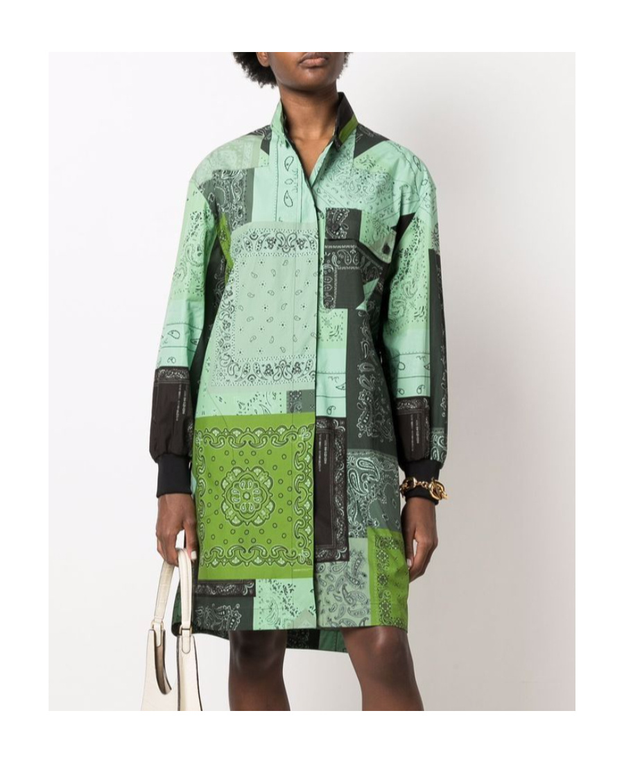 Kenzo Paisley-print Shirt Dress In Green