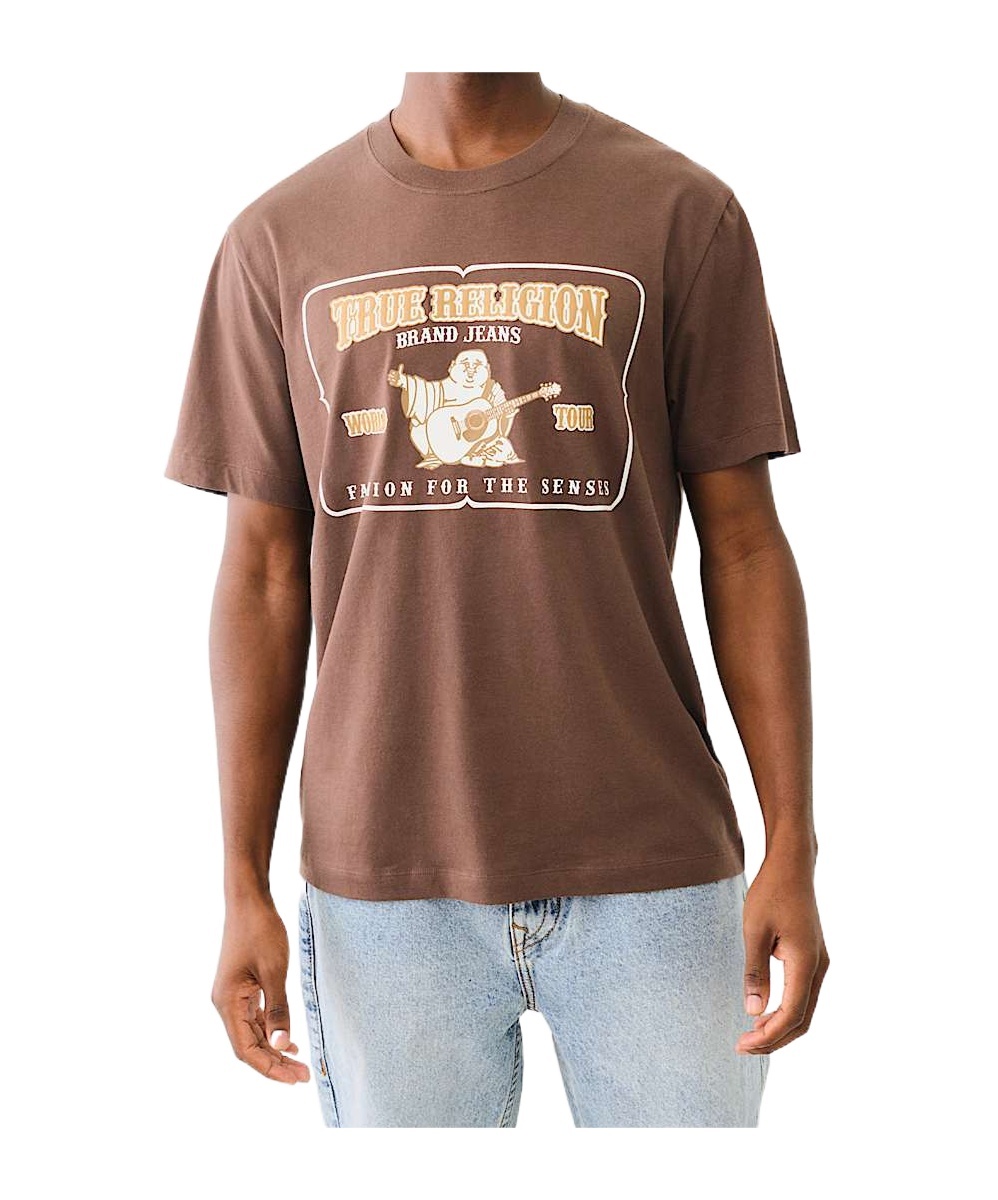 True Religion Buddha High Density Tee In Brown