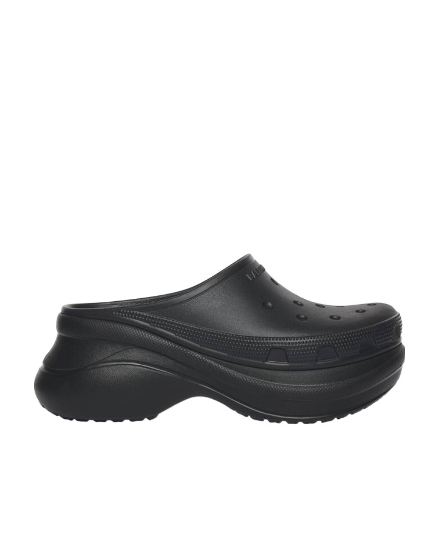 Balenciaga X Crocs Logo-embossed Slides In Black