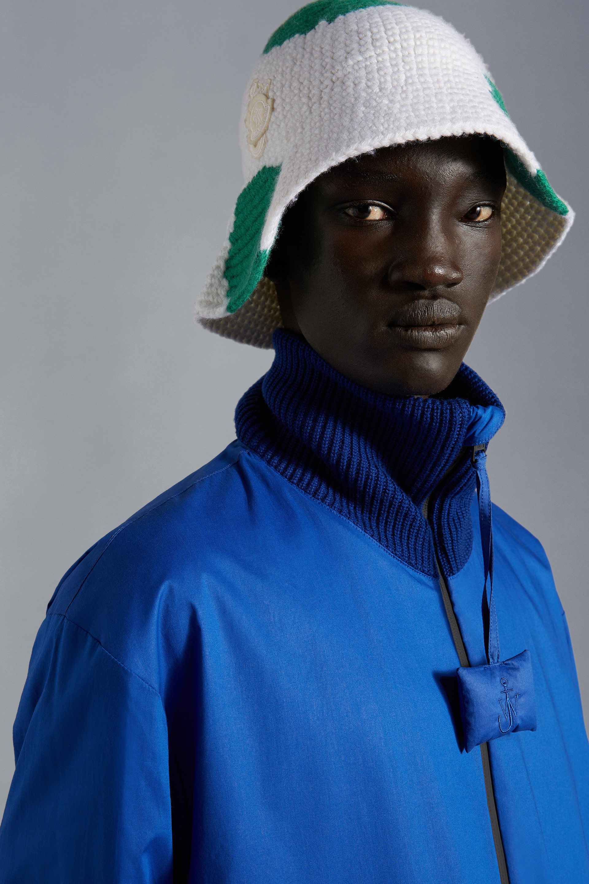 Moncler Logo Crochet Hat In White