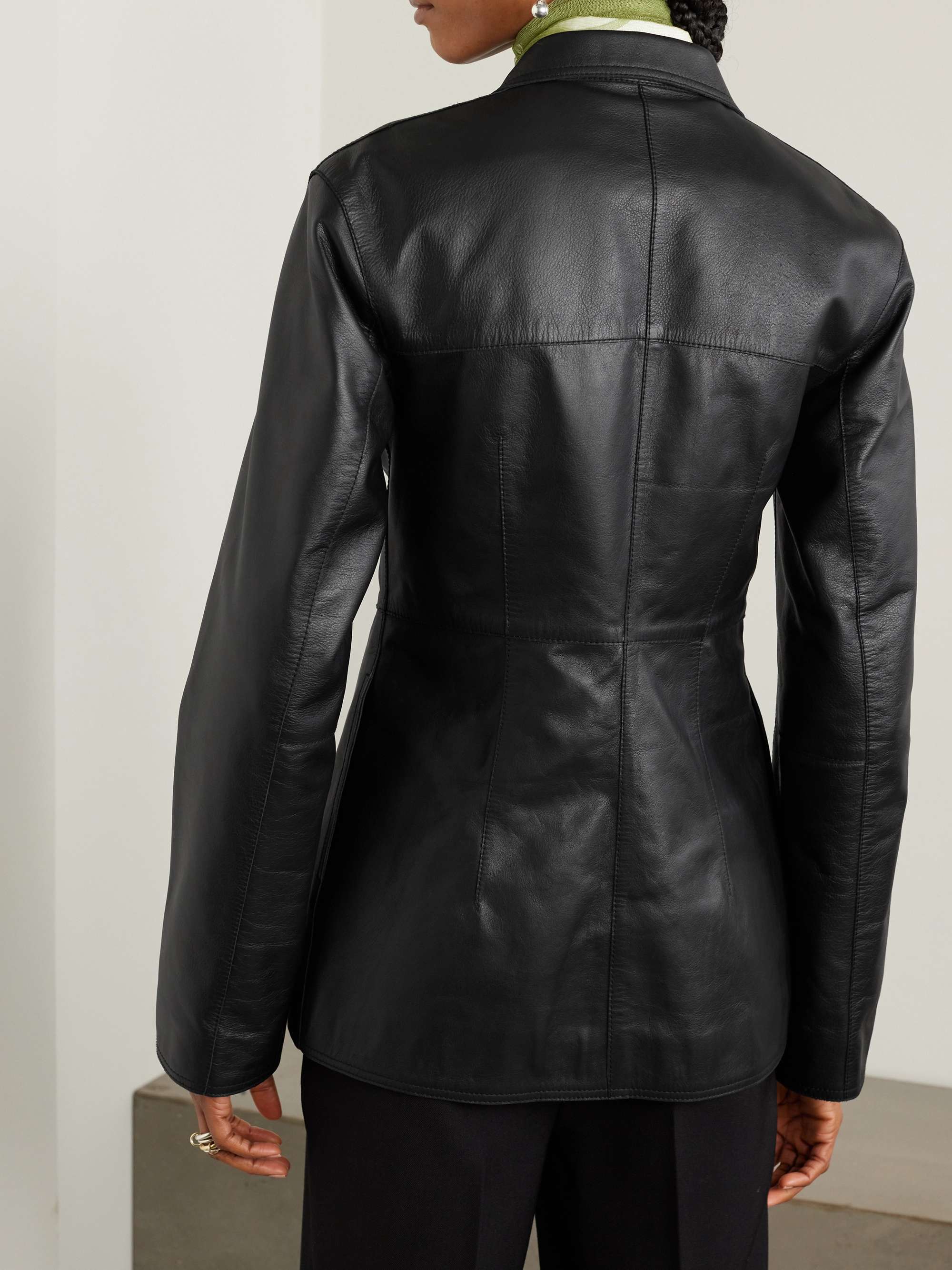 Totême Toteme Hourglass Leather Jacket In Black
