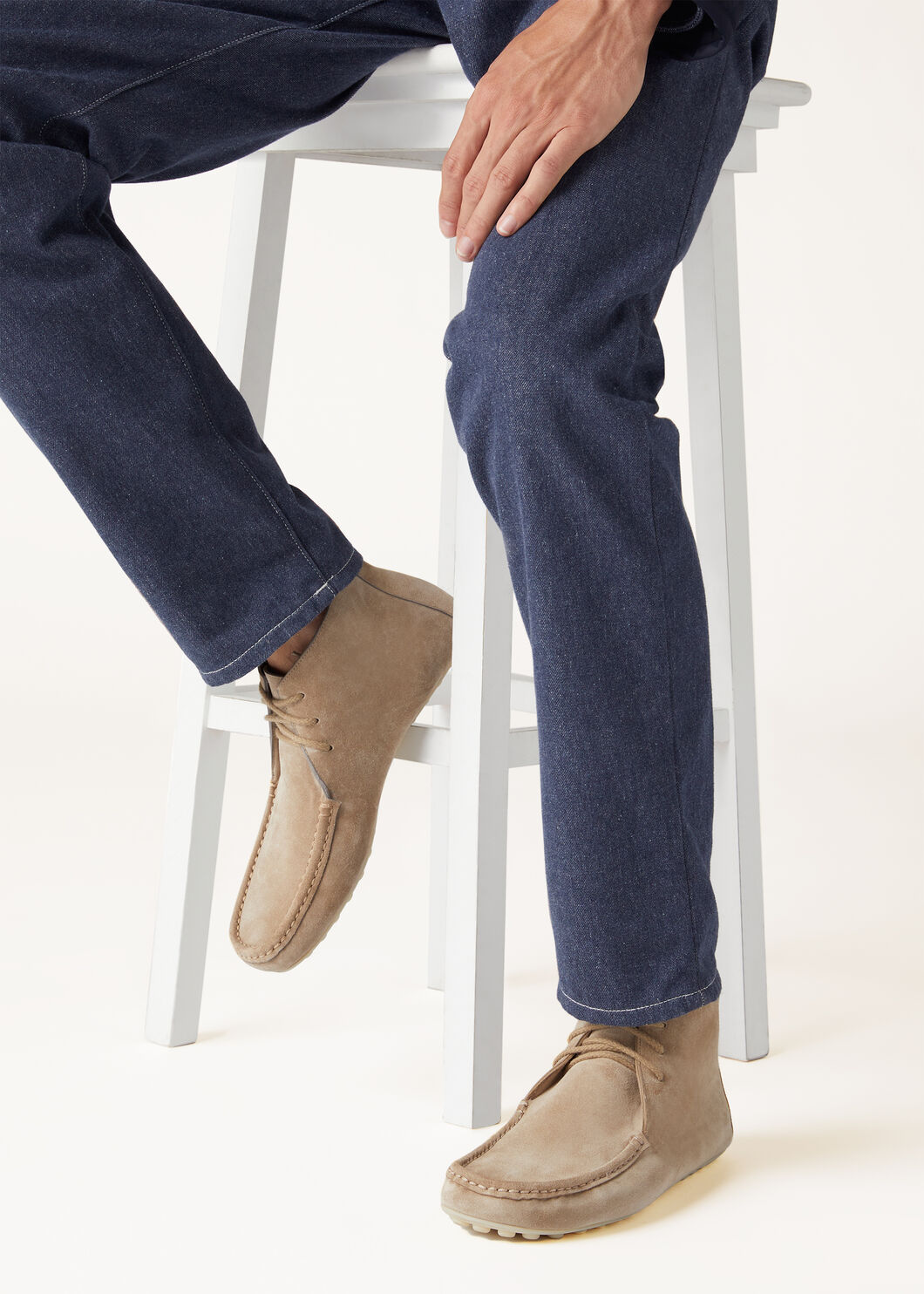 Loro Piana Dot Walk Suede Chukka Boots In Nude