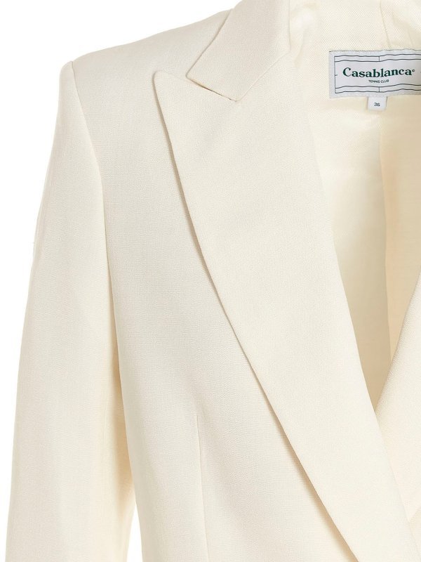 Shop Casablanca Double-breasted Suit Jacket In White