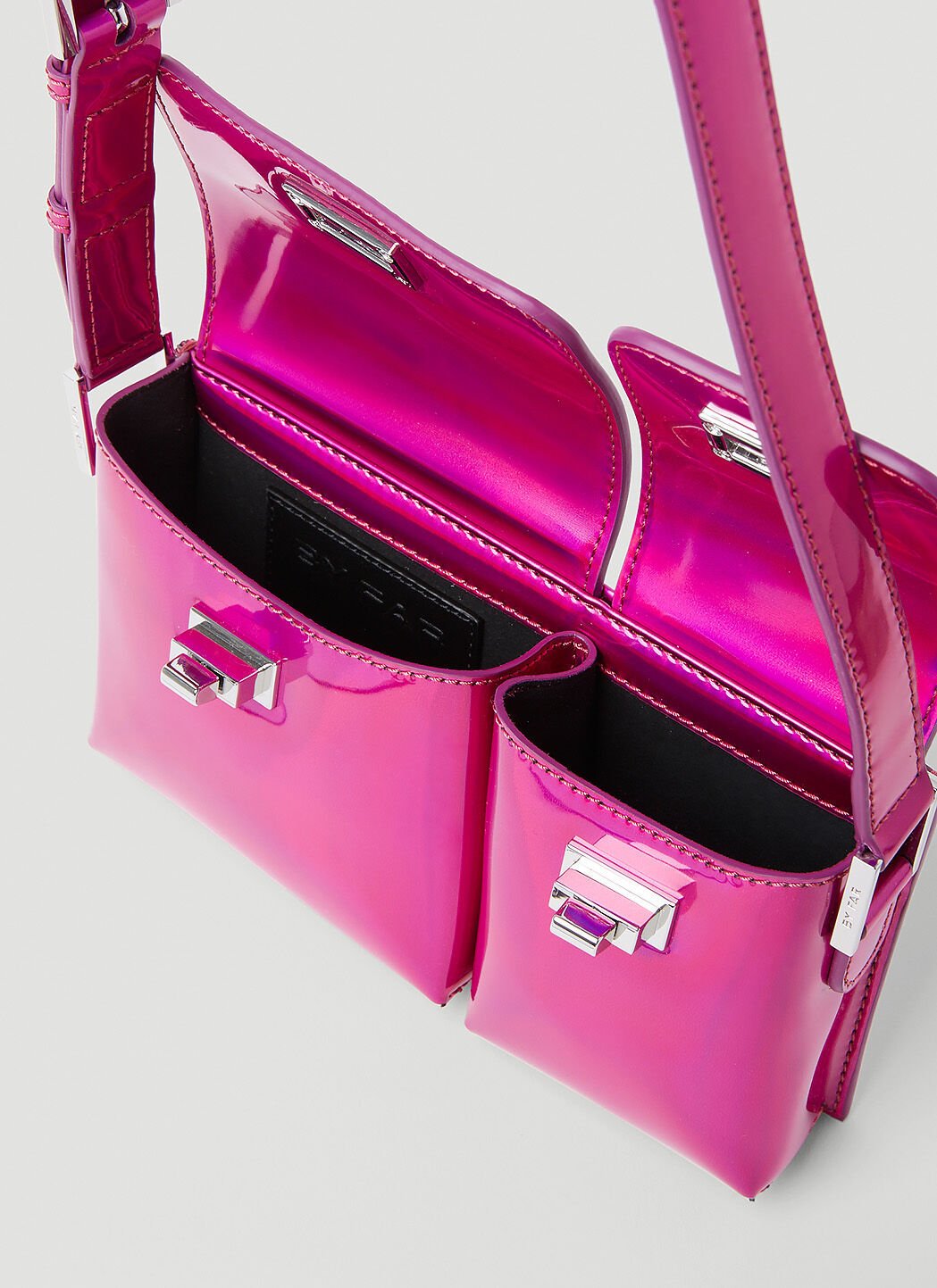 By Far Baby Billy Iridescent Lac Shoulder Bag In Purple