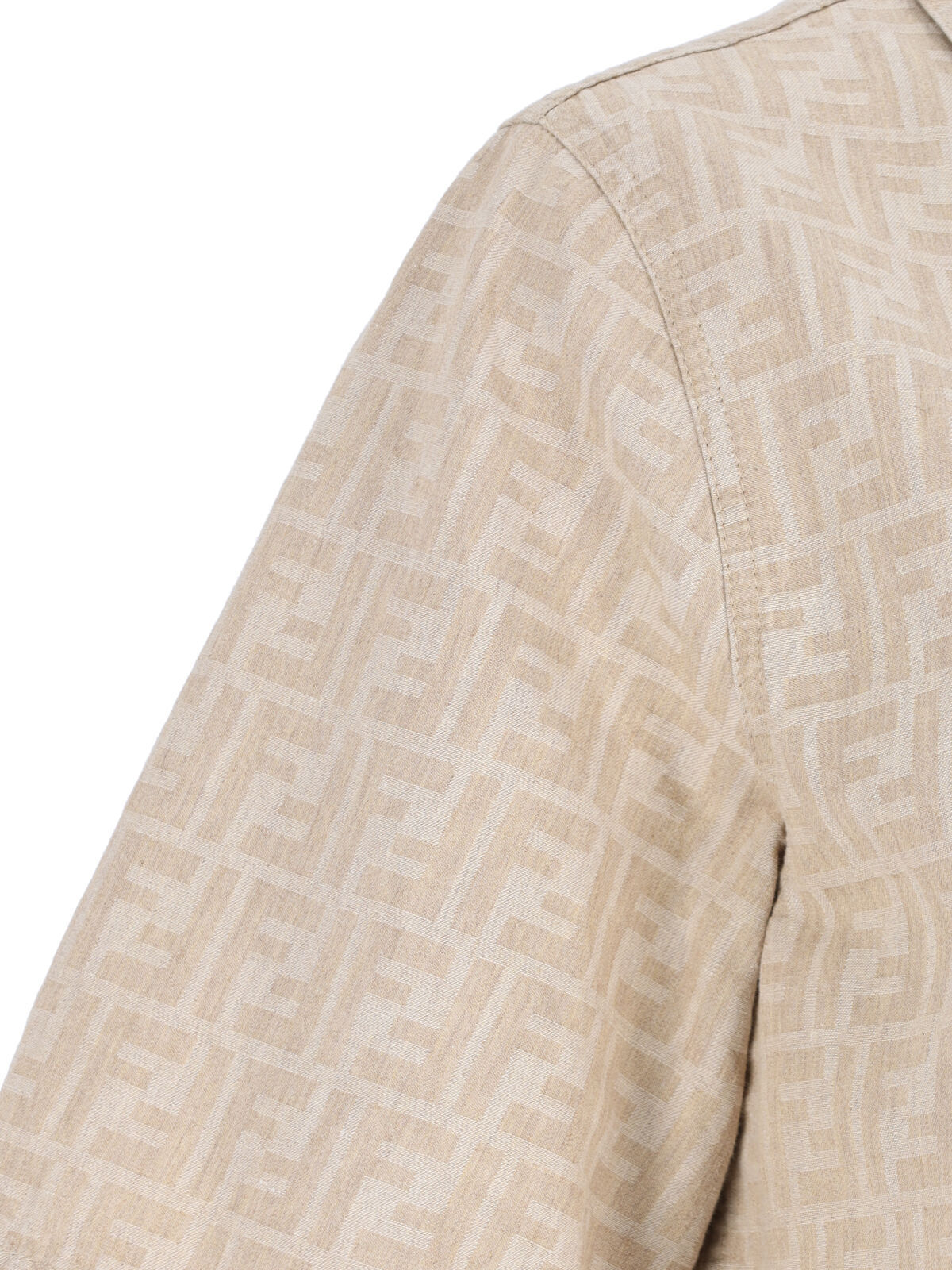 Fendi Chambray Ff Jacket In Neutral