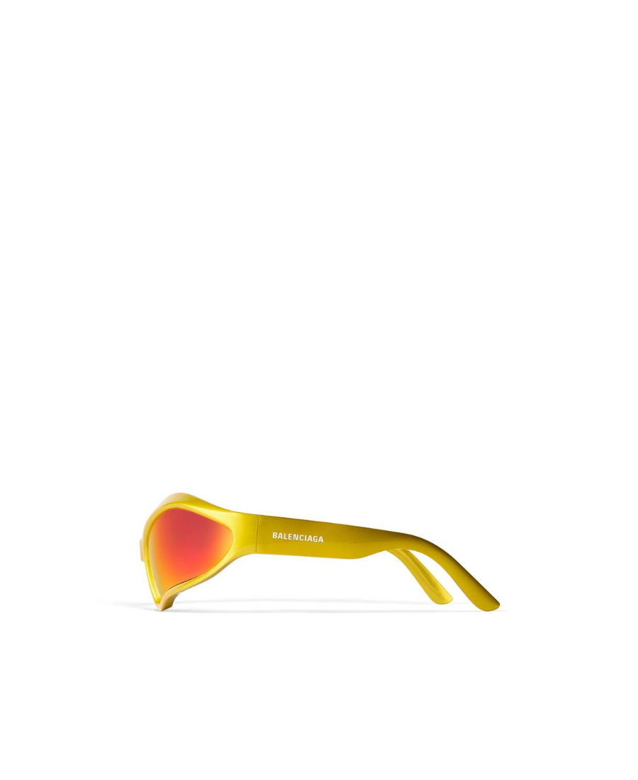 BALENCIAGA FENNEC OVAL SUNGLASSES  IN YELLOW/RED