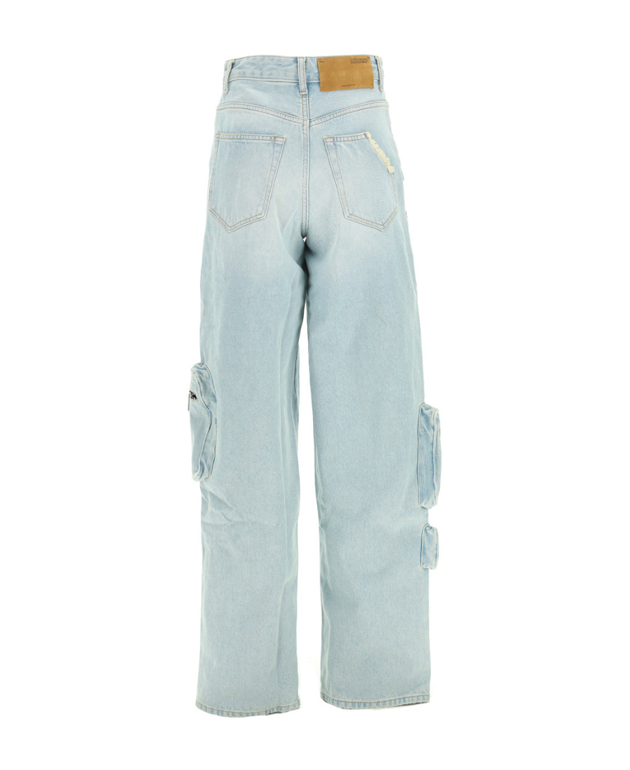 Off-white Bleach Multipocket Cargo Jeans In Green