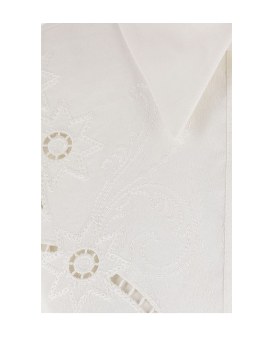 Chloé Embroidered Cotton Button-up Shirt In White