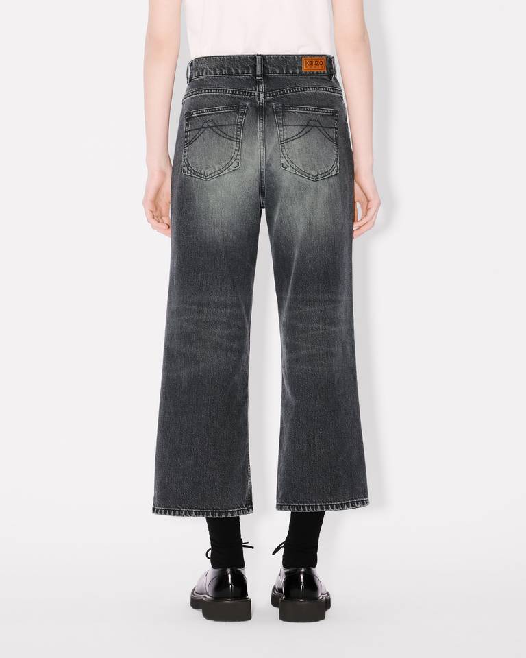 Kenzo ' X Futura 2000' Sumire Cropped Pants In Japanese Denim In Black