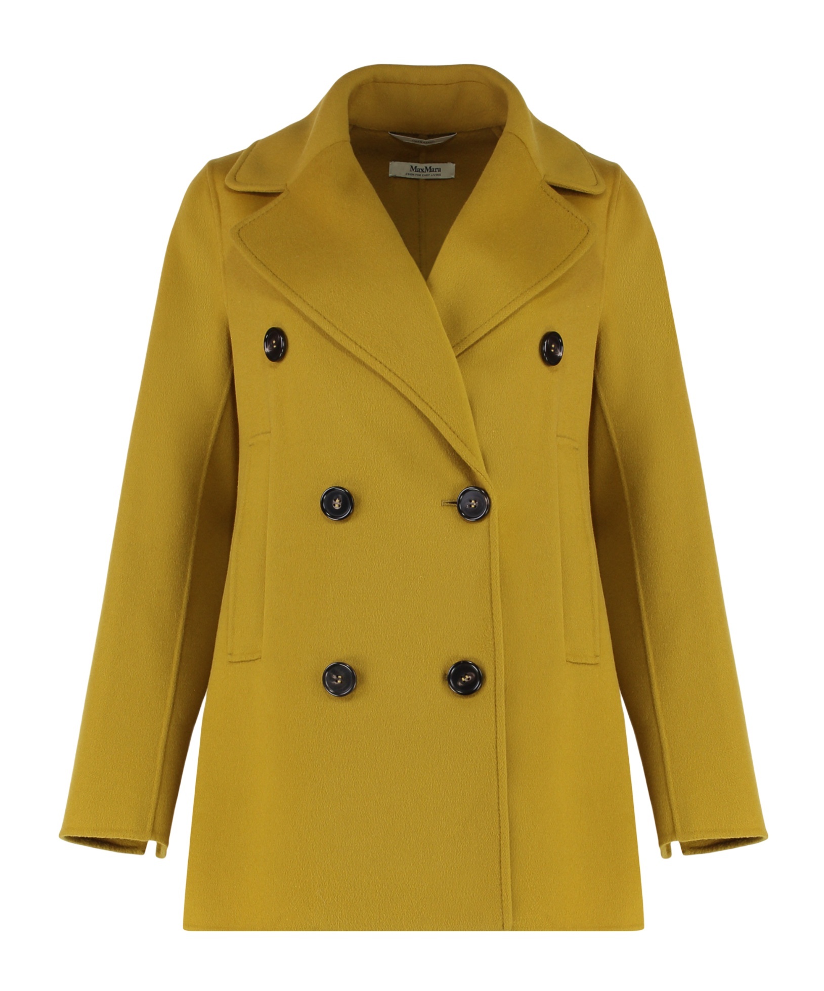 Max Mara Double Breasted Coat In Green