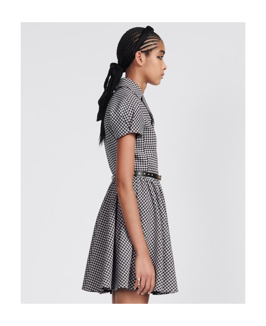 Dior Wool Horn Dress In Gray
