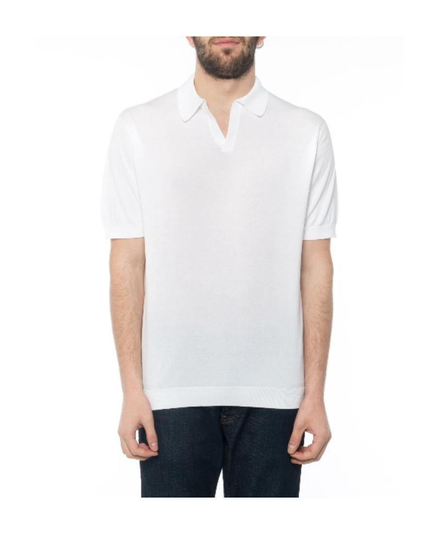 John Smedley Noah Skipper Collar Shirt Ss In White