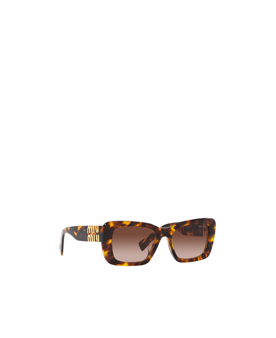 Miu Miu Geometric Frame Sunglasses In Brown