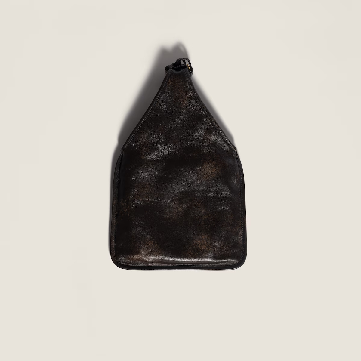 Miu Miu Embroidered Nappa Leather Handbag In Brown