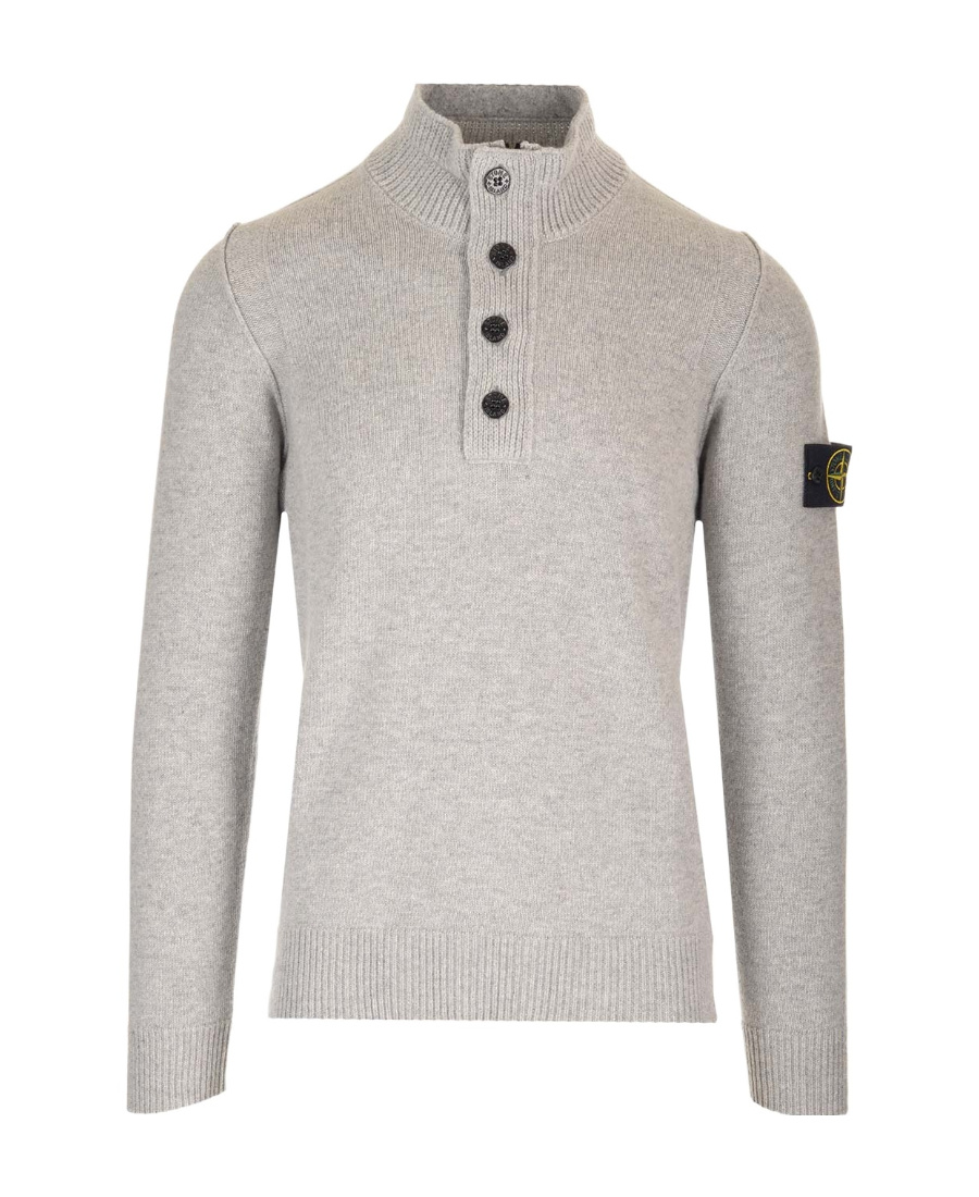 STONE ISLAND COMPASS-MOTIF BUTTON-FASTENING JUMPER