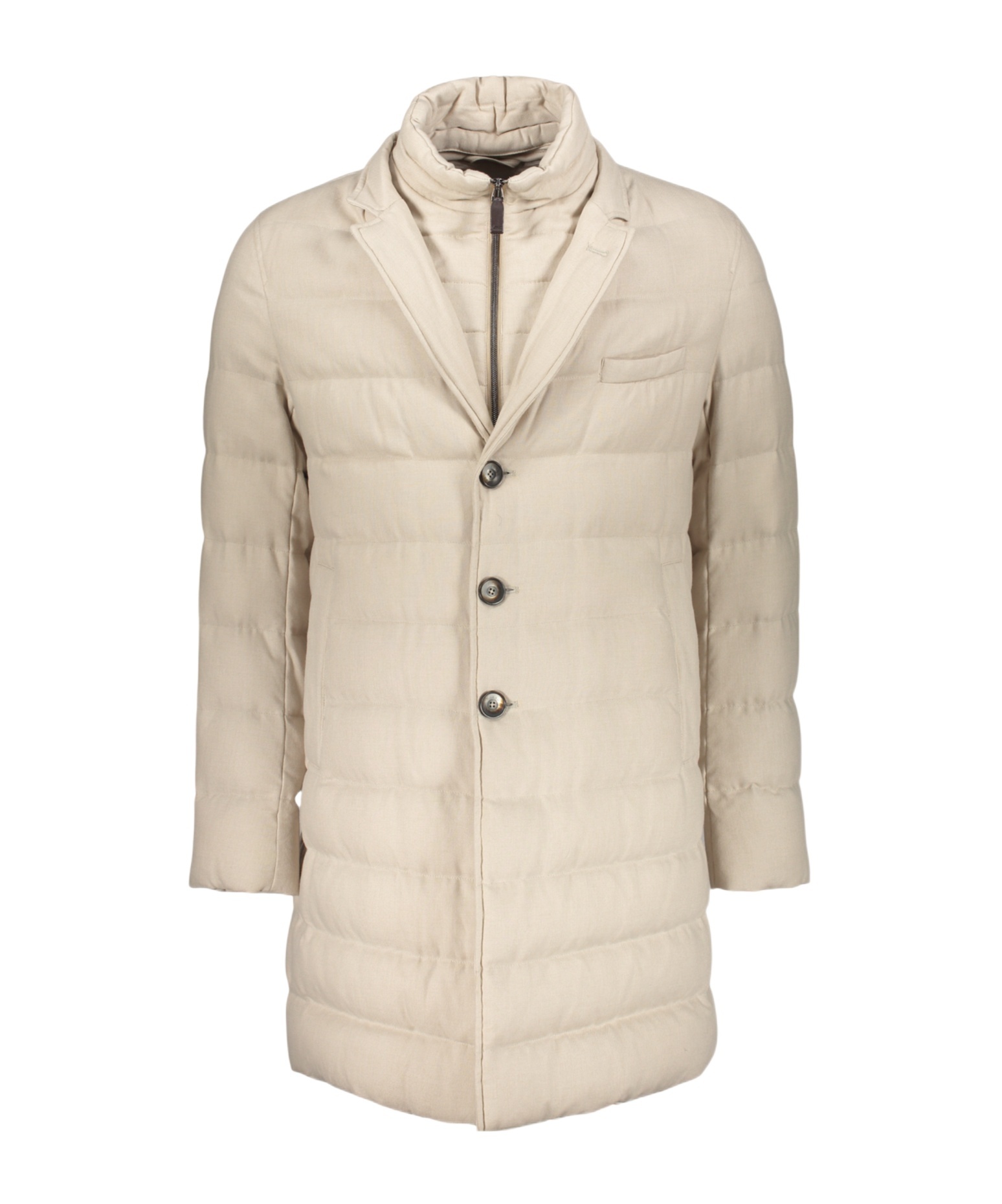 Herno Beige Down Jacket With Elegant Collar In Neutral