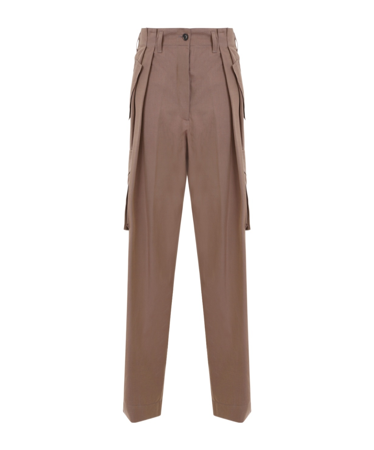 Dries Van Noten Button Detailed Straight Leg Pants In Brown