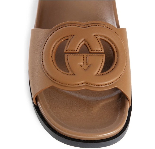 Gucci Interlocking G Slippers In Brown
