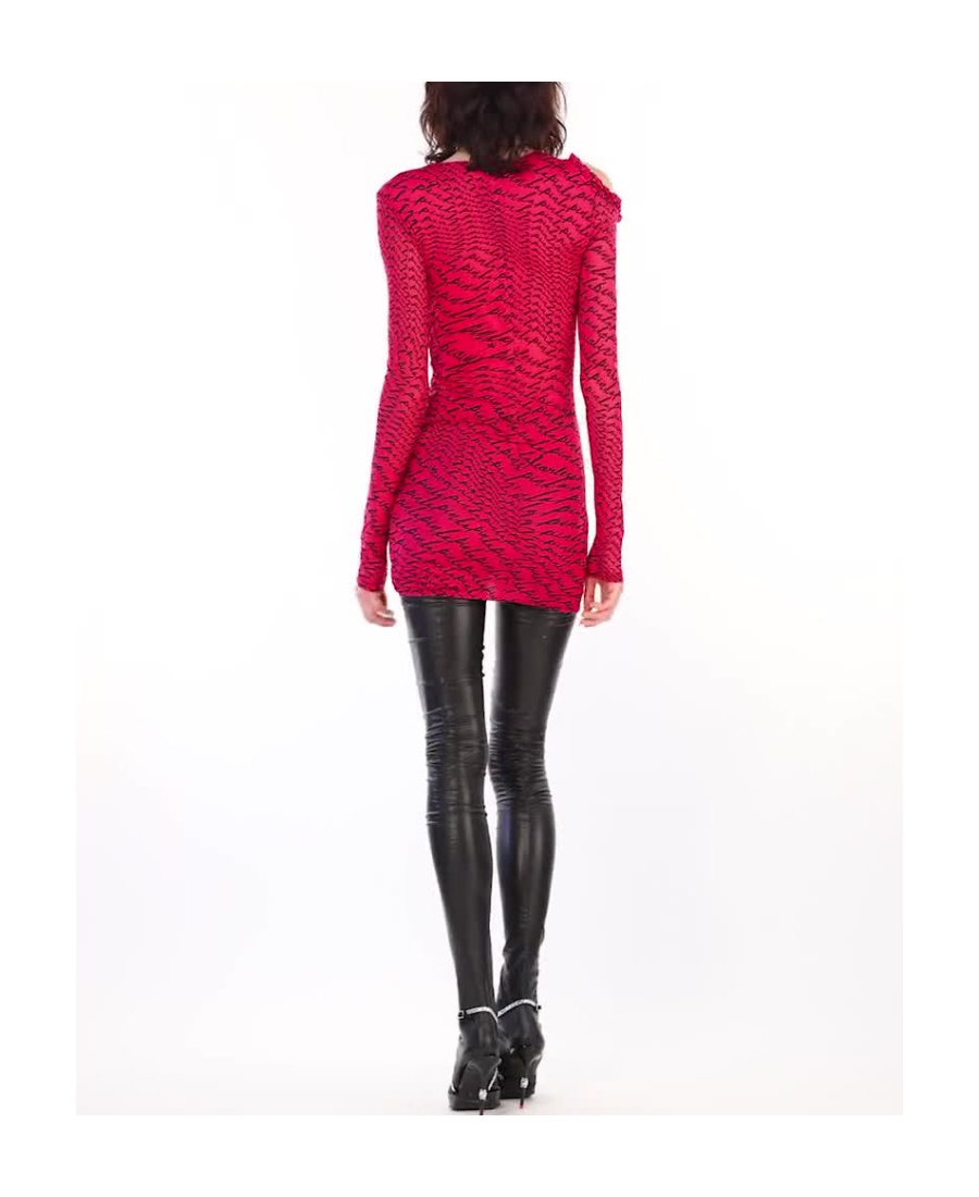 Pinko Logo-print Mini Dress In Red