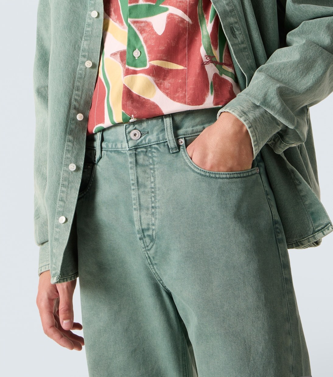 Jacquemus Straight Jeans In Green