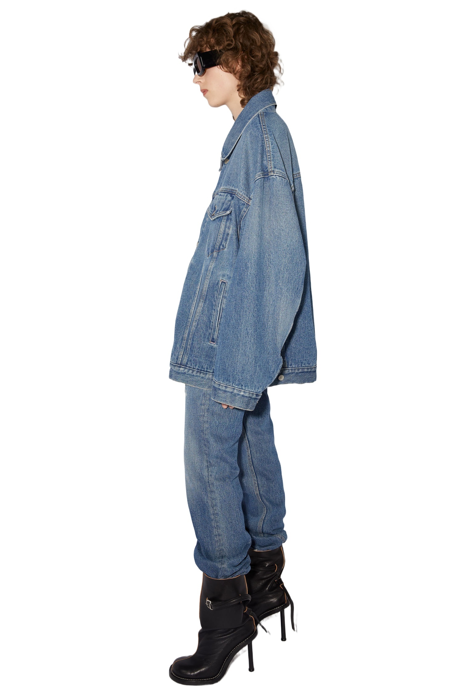 Acne Studios Blue Relaxed Fit Denim Jacket In Blue