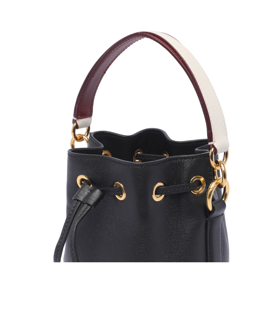 Bally Logo Printed Drawstring Bucket Bag In Black