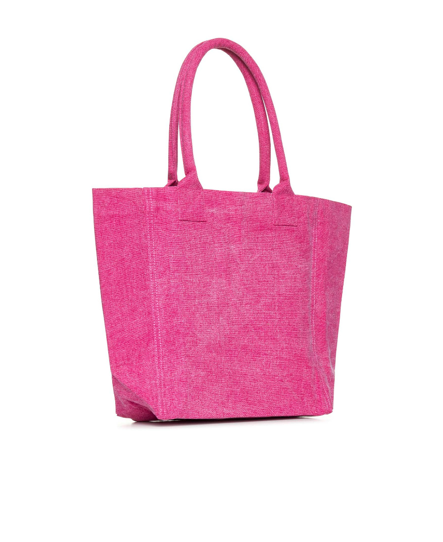 Isabel Marant Women Small Yenky Bag In Faded-effect Cotton With Logo In Multi