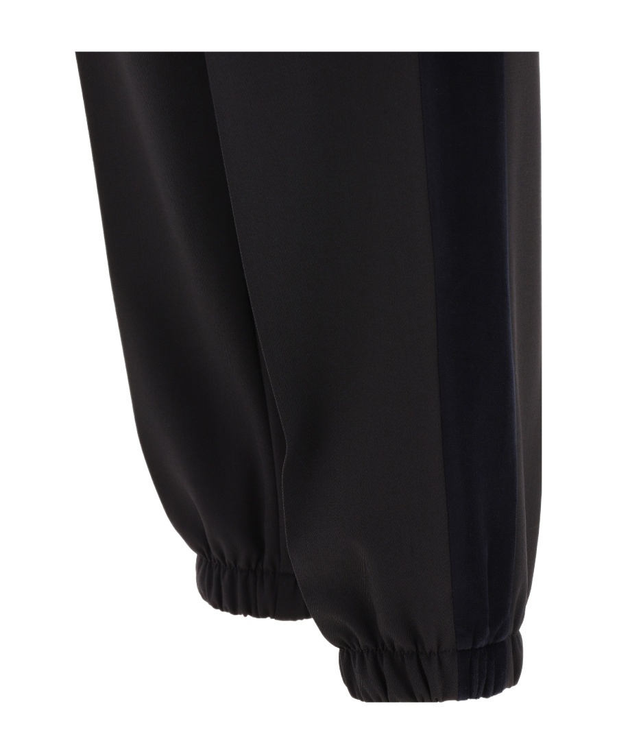 Prada Pressed-crease Velvet Tapered Trousers In Black
