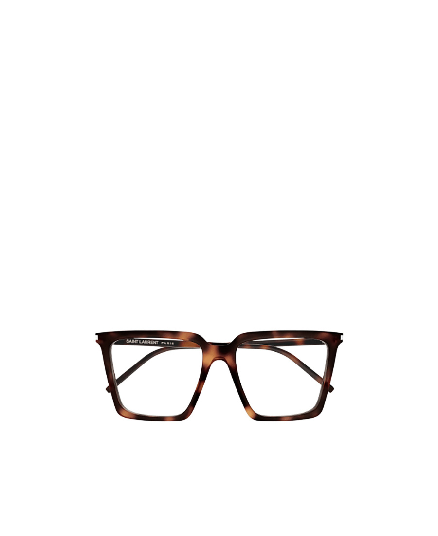 Saint Laurent Square Frame Glasses In Brown