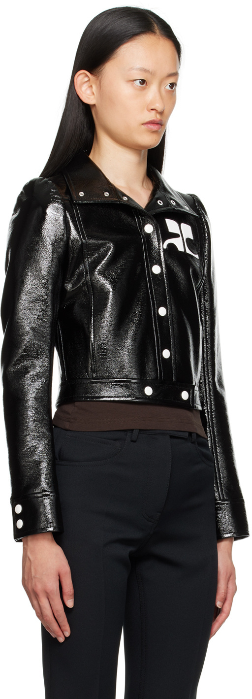 Shop Courrèges Button Casual Jacket In Black