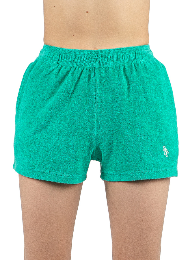 Sporty And Rich Elastic Waist Sports Shorts In Green