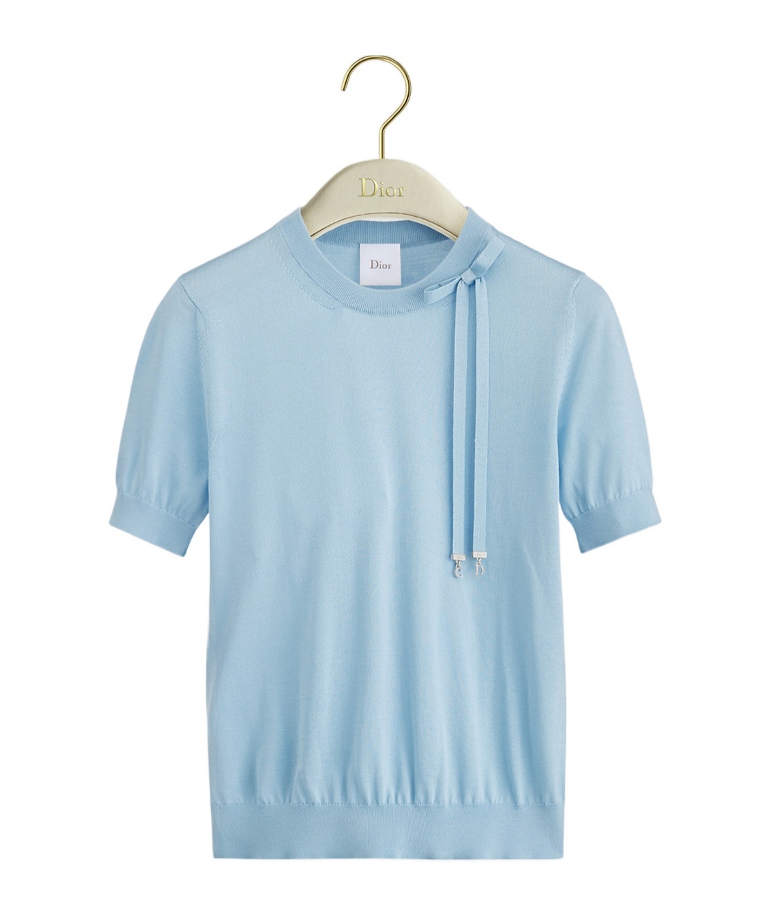 Dior Short-sleeved Fitted Sweater In Blue