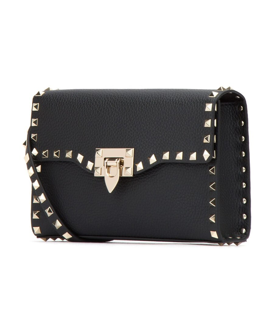 Valentino Rockstud Small Shoulder Bag In Black