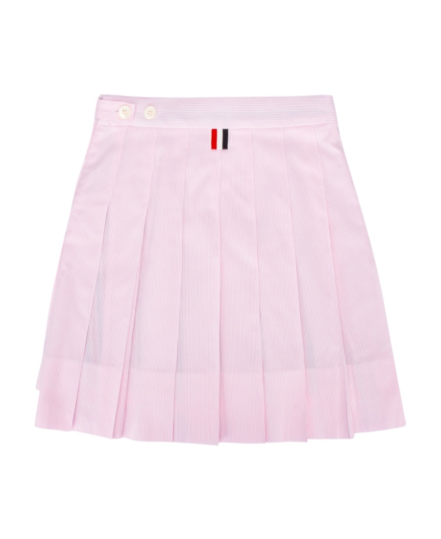 Thom Browne Pleated Rwb Skirt In Pink