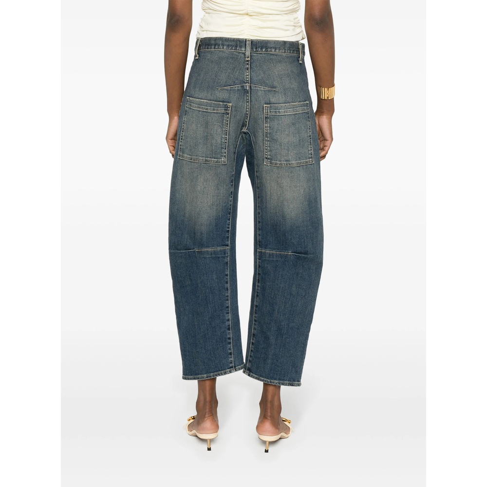 Nili Lotan Shon High-rise Tapered Jeans In Blue