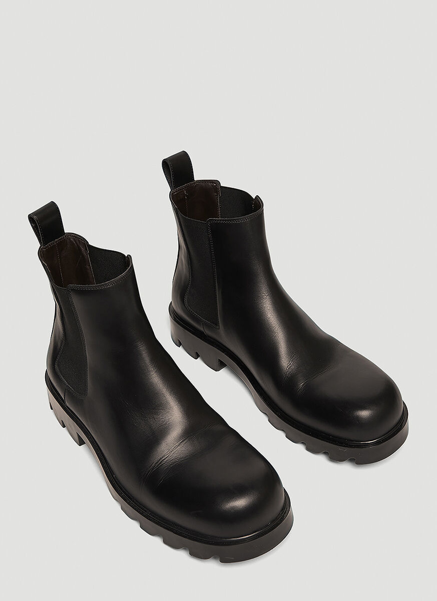 Bottega Veneta Ankle-length Leather Boots In Black