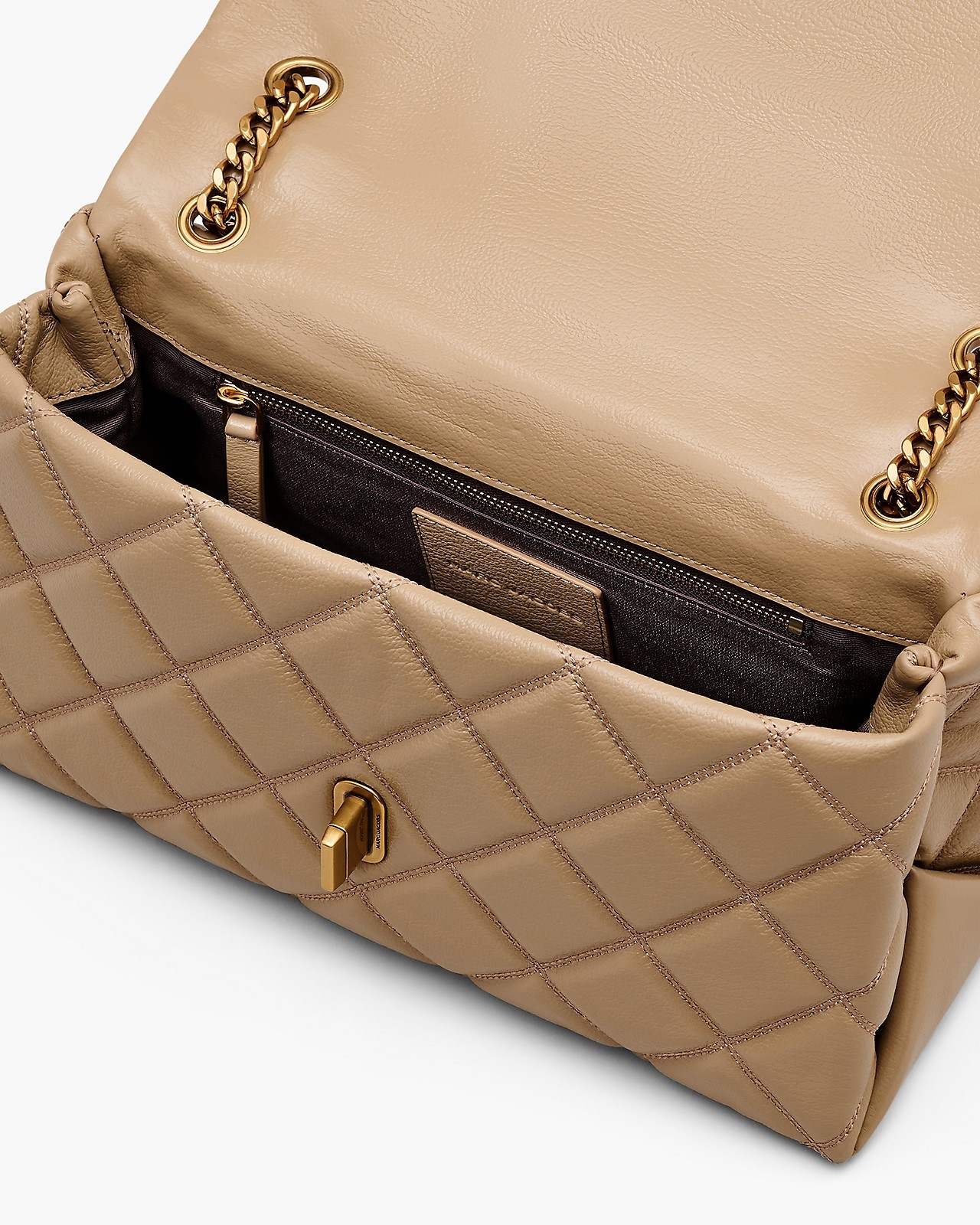 Marc Jacobs The Dual Chain Diamond Quilted Convertible Leather Shoulder Bag