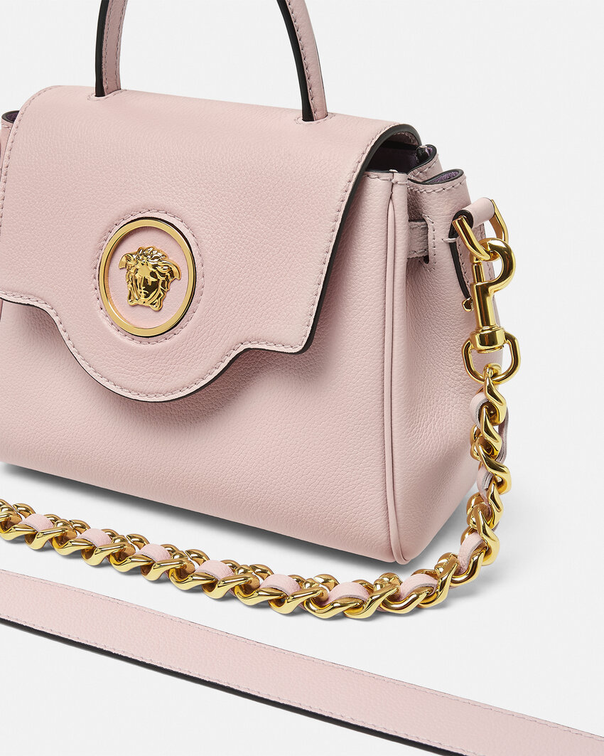 Shop Versace Small La Medusa Tote Bag In Pink