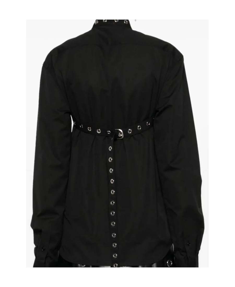 Off-white Popli Shirt With Eyelets Collar In Black