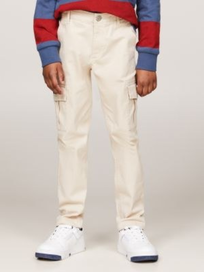 Tommy Hilfiger Multipocket Straight Utility Cargo Trousers In Neutral