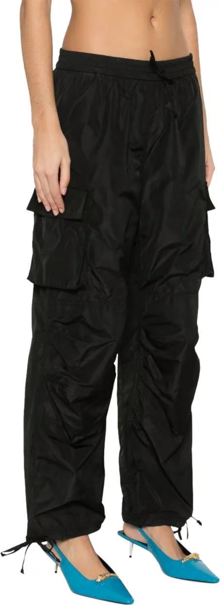 Msgm Cargo-pockets Crepe Trousers In Black