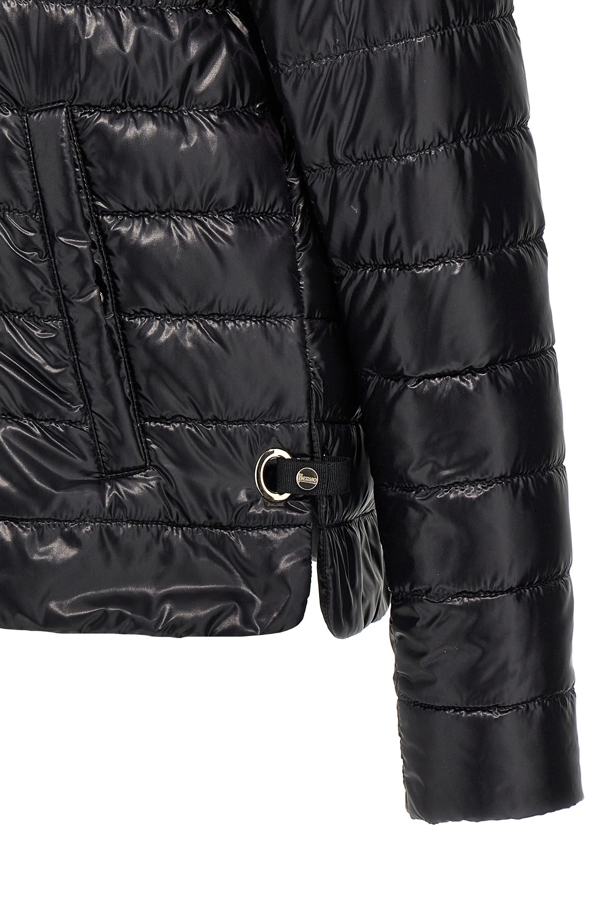 Herno Black Down Jacket With Drawstring Hood And Logo Detail On The Drawstring In Tech Fabric Woman In Black